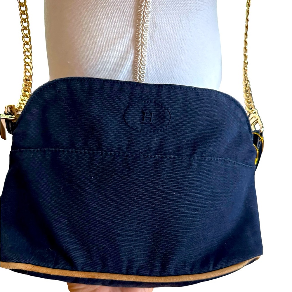 Authentic Hermes Bolide Cosmetic Pouch Navy Blue